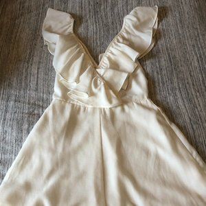 DO+BE White Ruffled Romper